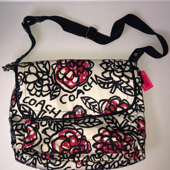 Coach Handbags - Coach Side Bag Poppy Print